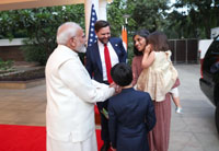 prime minister hosts the u-s- vice president and family